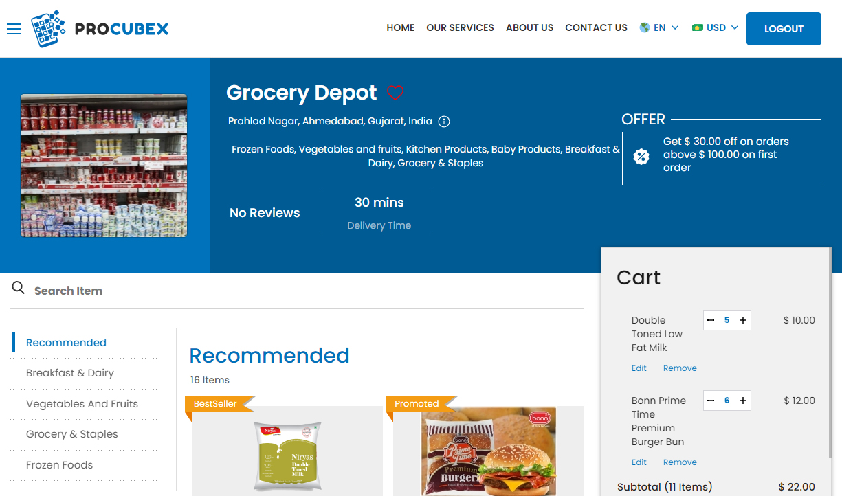 Choose Grocery Items