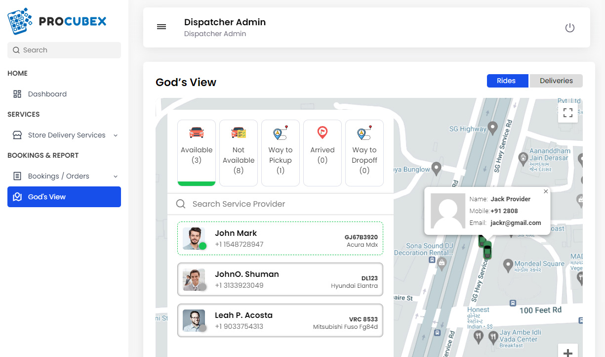TAXI MANUAL DISPATCH PANEL
