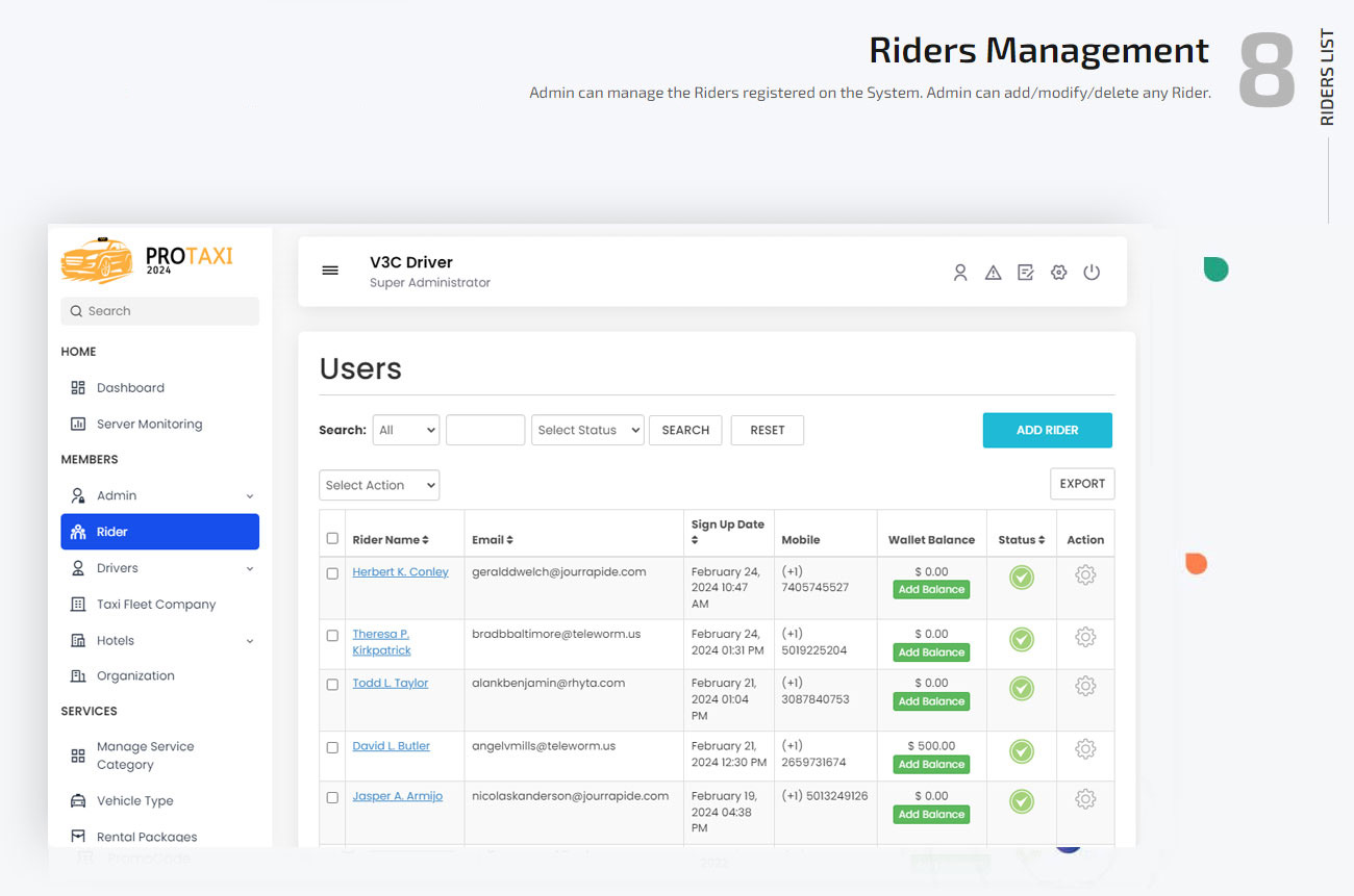 vehicle rates management